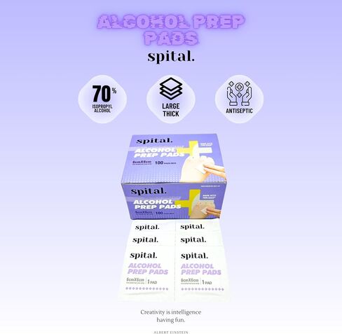 Generic Spital Alcohol Prep Pads (100 counts), 6cm x 6cm, Large and Thick Alcohol Swab, Individual Pack in Saudi Arabia