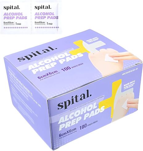 Generic Spital Alcohol Prep Pads (100 counts), 6cm x 6cm, Large and Thick Alcohol Swab, Individual Pack in Saudi Arabia