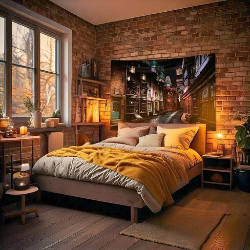 لافتة حائط بخلفية Conquest Journal Harry Potter Diagon Alley، خلفية صور كبيرة، ديكور للحفلات، ديكور غرفة عالم السحرة، 5 أقدام × 7 أقدام (60 بوصة × 84 بوصة)، مرخصة رسميًا in Kuwait