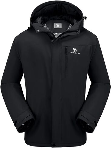 CAMEL CROWN Mens Winter Coat Waterproof Ski Jacket Hooded Windbreaker with Heat thermal Layer for Snow Rain Hiking Outdoor in Saudi Arabia