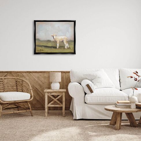 Stupell Industries Baby Lamb Farmland Animal Floating Framed Wall Art, Design by Sara Baker in Saudi Arabia