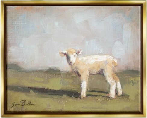 Stupell Industries Baby Lamb Farmland Animal Floating Framed Wall Art, Design by Sara Baker in Saudi Arabia