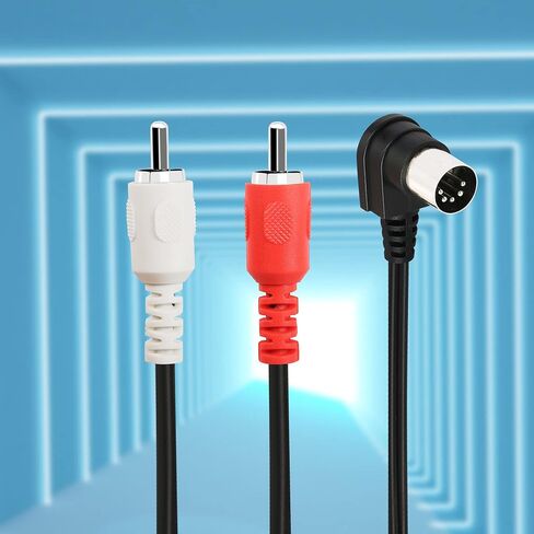 PNGKNYOCN 90 Degree Din 5 Pin to RCA Cable. Right Angle 5 Pin Din Male to 2 RCA Male Professional Grade Audio Cable for Bang & Olufsen, Naim, Quad, Stereo Systems(0.5m) in Saudi Arabia
