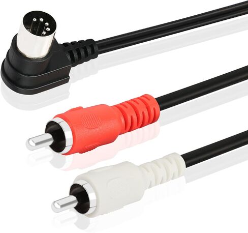 PNGKNYOCN 90 Degree Din 5 Pin to RCA Cable. Right Angle 5 Pin Din Male to 2 RCA Male Professional Grade Audio Cable for Bang & Olufsen, Naim, Quad, Stereo Systems(0.5m) in Saudi Arabia