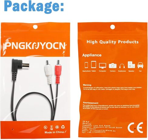 PNGKNYOCN 90 Degree Din 5 Pin to RCA Cable. Right Angle 5 Pin Din Male to 2 RCA Male Professional Grade Audio Cable for Bang & Olufsen, Naim, Quad, Stereo Systems(0.5m) in Saudi Arabia