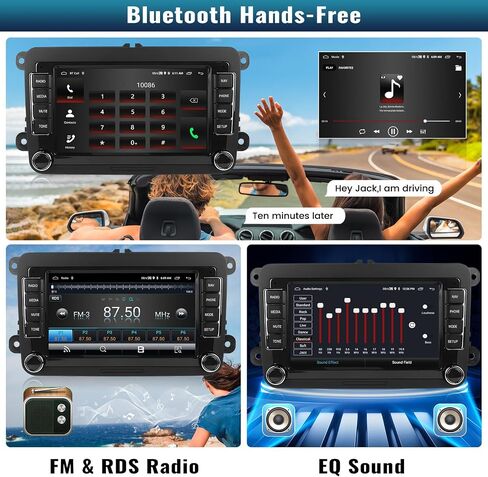 راديو السيارة Android 13 Carplay اللاسلكي لسيارة VW Passat Golf Jetta Seat Skoda مع Android Auto، 1G+32G 7 بوصة شاشة تعمل باللمس مع GPS Navi، بلوتوث، دعم HiFi/WiFi/FM/USB/مضخم صوت + كاميرا احتياطية in Saudi Arabia