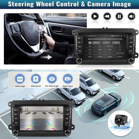 راديو السيارة Android 13 Carplay اللاسلكي لسيارة VW Passat Golf Jetta Seat Skoda مع Android Auto، 1G+32G 7 بوصة شاشة تعمل باللمس مع GPS Navi، بلوتوث، دعم HiFi/WiFi/FM/USB/مضخم صوت + كاميرا احتياطية in Saudi Arabia