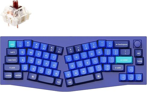 إصدار مقبض لوحة المفاتيح الميكانيكية السلكية المخصصة Keychron Q8، 65% Alice Layout QMK/VIA قابل للبرمجة مع Gateron G Pro Brown Switch حشية مزدوجة قابلة للتبديل السريع متوافقة مع نظام التشغيل Mac Windows Linux (أزرق) in Saudi Arabia