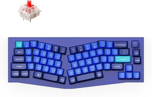 Keychron Q8 Wired Custom Mechanical Keyboard Knob Version, 65% Alice Layout QMK/VIA Programmable with Hot-swappable Gateron G Pro Brown Switch Double Gasket Compatible with Mac Windows Linux (Blue) in Saudi Arabia