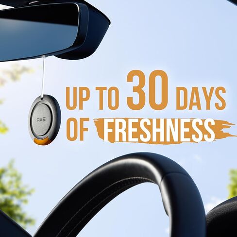 معطر هواء للسيارة على شكل قرص معلق ثلاثي الأبعاد من آكس، منقي الهواء، مزيل الرائحة يوفر رائحة طويلة الأمد (إغراء داكن، عبوة واحدة) in Kuwait