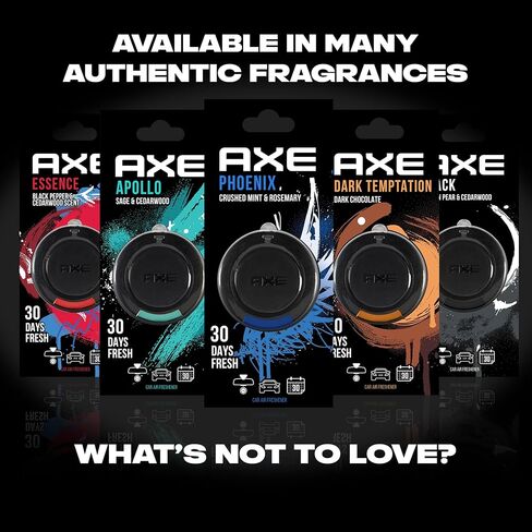 معطر هواء للسيارة على شكل قرص معلق ثلاثي الأبعاد من آكس، منقي الهواء، مزيل الرائحة يوفر رائحة طويلة الأمد (إغراء داكن، عبوة واحدة) in Kuwait