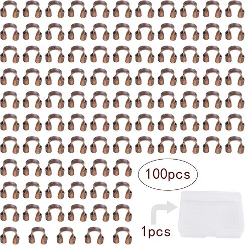 100pcs Antique Bronze Wire Guardians U-Shaped Wire Guard Loops Alloy Wire Cable Thread Protectors Accessories with a Box for DIY Bracelet Necklace Jewelry Making Supplies in Saudi Arabia