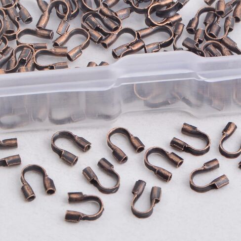 100pcs Antique Bronze Wire Guardians U-Shaped Wire Guard Loops Alloy Wire Cable Thread Protectors Accessories with a Box for DIY Bracelet Necklace Jewelry Making Supplies in Saudi Arabia