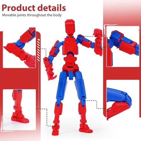 2PCS Titan Action Figure Set (Assembly Completed), 3D Printed Action Figure with 5 Weapons, Multi-Jointed Movable T13 Action Figure, Dummy 13 Desktop Decorations for Game Lovers Toys in Saudi Arabia