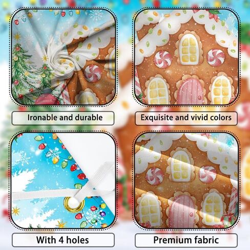 Avezano Christmas Gingerbread Backdrop Merry Christmas Gingerbread House Banner Winter Candyland Background for Birthday Baby Shower Xmas New Year Holiday Party Decoration (70.8x43.3inch) in Saudi Arabia