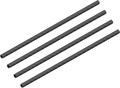 DMiotech 4 Pack 6mmx4mmx200mm Carbon Fiber Round Tubes, 3K Roll Wrapped Carbon Tube for RC Quadcopter, RC Airplane in Saudi Arabia