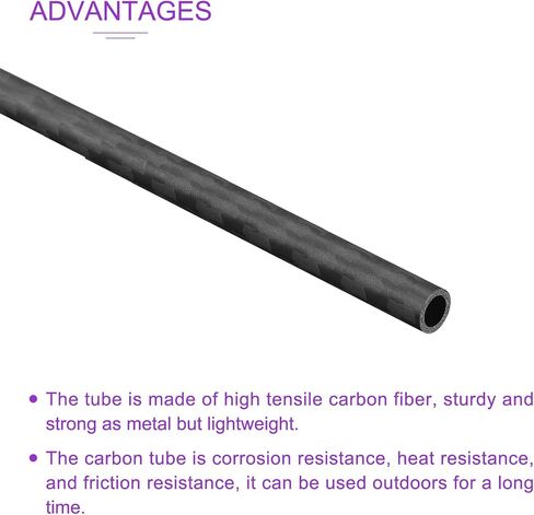 DMiotech 4 Pack 6mmx4mmx200mm Carbon Fiber Round Tubes, 3K Roll Wrapped Carbon Tube for RC Quadcopter, RC Airplane in Saudi Arabia