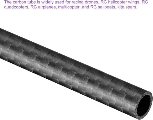 DMiotech 4 Pack 6mmx4mmx200mm Carbon Fiber Round Tubes, 3K Roll Wrapped Carbon Tube for RC Quadcopter, RC Airplane in Saudi Arabia