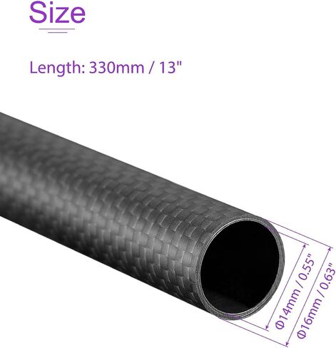 DMiotech 4 Pack 6mmx4mmx200mm Carbon Fiber Round Tubes, 3K Roll Wrapped Carbon Tube for RC Quadcopter, RC Airplane in Saudi Arabia