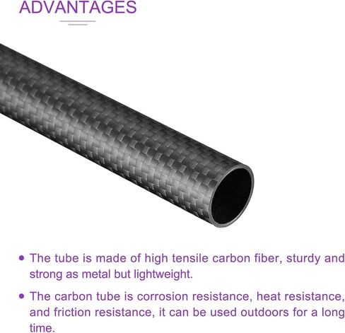 DMiotech 4 Pack 6mmx4mmx200mm Carbon Fiber Round Tubes, 3K Roll Wrapped Carbon Tube for RC Quadcopter, RC Airplane in Saudi Arabia