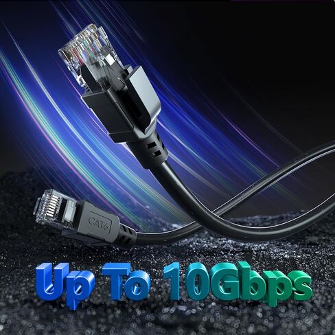 Cat 6 Outdoor Ethernet Cable 125 ft, 10Gbps 550MHz Pure Copper Network Internet Cable Direct Burial Waterproof UV LLDPE Jacket, LAN Cable Patch Cord with 40 Ties, UTP Support POE for PC in Saudi Arabia
