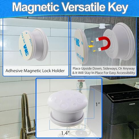 Magnetic Childproof Cabinet Locks - 12pc Set Toddler & Babyproof Drawer & Door Safety Latches - No Drill, Strong Adhesive, Hidden Design - Easy Install with Dual Locking Modes (12) in Saudi Arabia