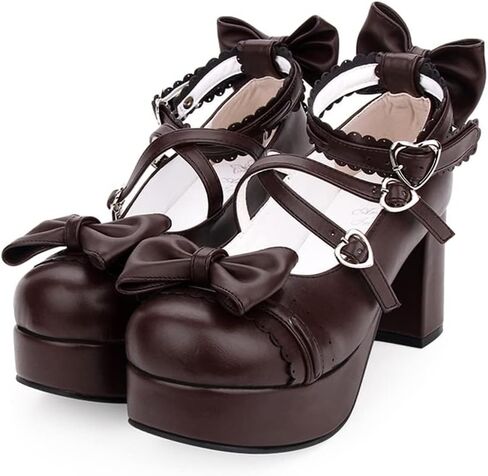 Japanese Lolita Party Shoes Platform Heels Strappy Women's Pumps in Kuwait