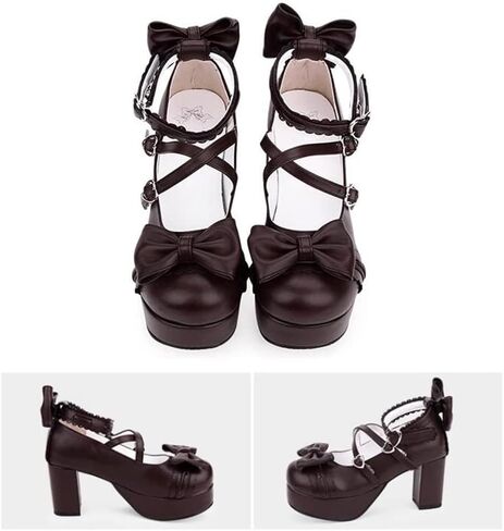 Japanese Lolita Party Shoes Platform Heels Strappy Women's Pumps in Kuwait
