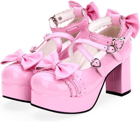 Japanese Lolita Party Shoes Platform Heels Strappy Women's Pumps in Kuwait