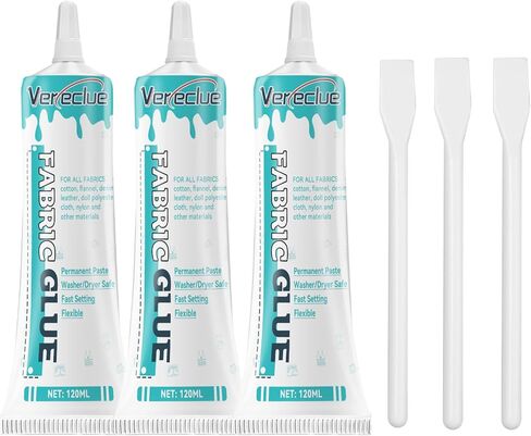 Fabric Glue, Mighty mend it Washable Fabric Glue, Liquid Stitch Clear Flexible Fabric Glue for Clothing, Glue for Fabric for All Fabrics, Cotton, Flannel, Denim, Leather, Polyester, Doll Repair in Saudi Arabia