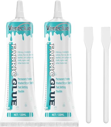 Fabric Glue, Mighty mend it Washable Fabric Glue, Liquid Stitch Clear Flexible Fabric Glue for Clothing, Glue for Fabric for All Fabrics, Cotton, Flannel, Denim, Leather, Polyester, Doll Repair in Saudi Arabia