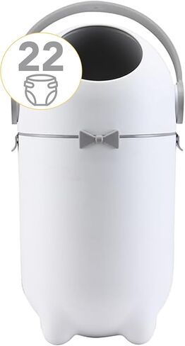 سطل الحفاضات - سلة مهملات الحفاضات السحرية - التخلص من الحفاضات للاستخدام المنزلي - استخدم أي حقيبة - متينة وعديمة الرائحة - أبيض - ماكسي بيبي in Kuwait