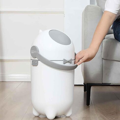 سطل الحفاضات - سلة مهملات الحفاضات السحرية - التخلص من الحفاضات للاستخدام المنزلي - استخدم أي حقيبة - متينة وعديمة الرائحة - أبيض - ماكسي بيبي in Kuwait