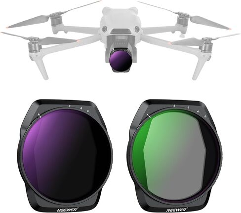 NEEWER ND/PL Filter Set Compatible with DJI Air 3S, 4 Pack ND8/PL, ND16/PL, ND32/PL, ND64/PL Neutral Density Polarizer Drone Accessories Slim Multicoated HD Optical Glass, FL-A87 in Saudi Arabia
