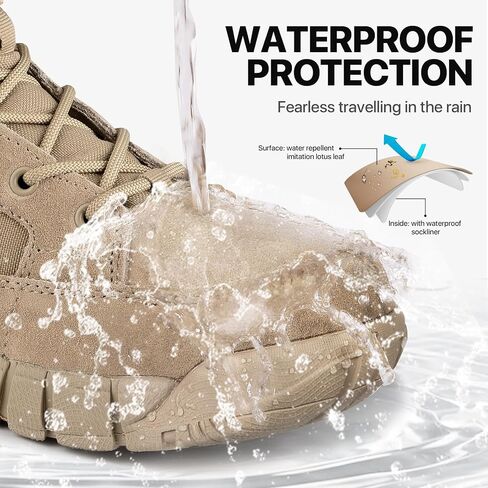 FREE SOLDIER Hiking Work Boots Women's Tactical Boots 6 Inches Lightweight Waterproof Military Boots Outdoors Desert Boots in Saudi Arabia