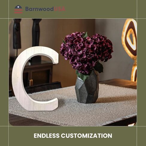 BARNWOODUSA حرف خشبي كبير باللون الأبيض المتعثر C - 15.75 بوصة أبجدية ريفية كبيرة - ديكور حائط قائم بذاته أو قابل للتركيب - ديكور جدار مونوجرام مقاوم للشظايا للحضانة وغرفة المعيشة والمزيد in Kuwait