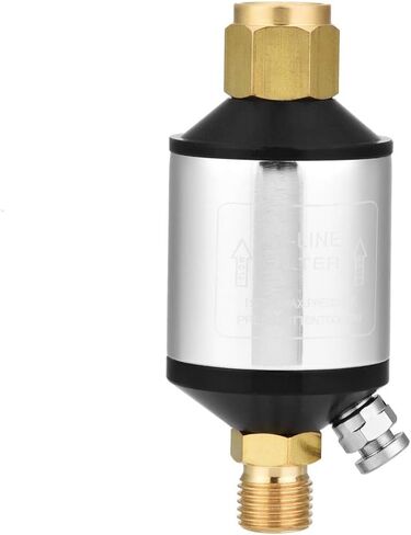 Oumefar ضاغط الهواء فاصل المياه، 1/4 "NPT مدخل ومخرج ضاغط الهواء مرشح فاصل المياه ضاغط الهواء مجفف مع صمام تصريف لأدوات الهواء قطع البلازما خطوط الهواء in Saudi Arabia