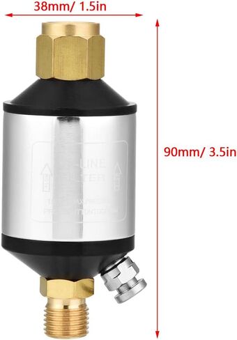 Oumefar ضاغط الهواء فاصل المياه، 1/4 "NPT مدخل ومخرج ضاغط الهواء مرشح فاصل المياه ضاغط الهواء مجفف مع صمام تصريف لأدوات الهواء قطع البلازما خطوط الهواء in Saudi Arabia