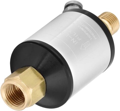 Oumefar ضاغط الهواء فاصل المياه، 1/4 "NPT مدخل ومخرج ضاغط الهواء مرشح فاصل المياه ضاغط الهواء مجفف مع صمام تصريف لأدوات الهواء قطع البلازما خطوط الهواء in Saudi Arabia