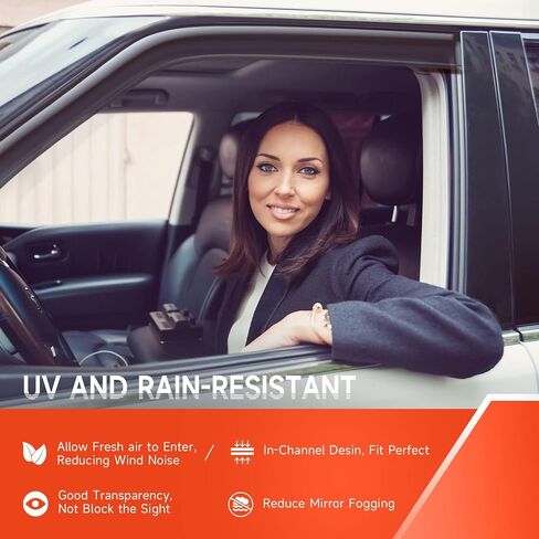 واقيات المطر لسيارة Honda Civic Sedan 2022 2023 2024، واقيات نافذة متينة بشريط، عاكسات نافذة جانبية مقاومة للكسر، عاكس فتحة التهوية، واقي المطر، واقي الرياح، واقي الشمس، واقي المطر 6 قطع in Saudi Arabia