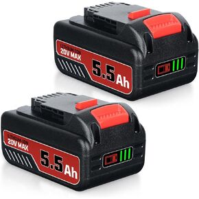 LUMSING DCB200 5.5Ah Replacement for Dewalt 20V Battery Compatible with Dewalt Battery 20 Volt Lithium Ion DCB200 DCB204 DCB206 DCB201 DCB203 DCB181 DCB180 DCD/DCF/DCG/DCS Series