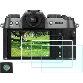 XT50 Screen Protector for Fujifilm Fuji X-T50 Camera(for Accessories) with Hot Shoe Cover, 0.3mm High Definition 9H Hardness Optical LCD Premium Glass Protective Cover [3+1 Pack]