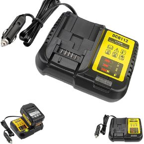 DCB112 DCB119 Car Battery Charger Compatible with DeWal 12V, 20V & 60V MAX Lithium Ion Battery DCB203 DCB201 DCB204 DCB206 DCB606 DCB609 DCB120 Replacement for 20V MAX Vehicle Charger