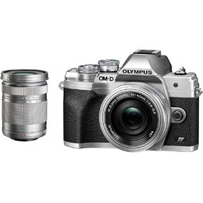 كاميرا Olympus OM-D E-M10 Mark IV الرقمية مع عدسة M.Zuiko Digital ED 14-42mm f/3.5-5.6 EZ وعدسة M.Zuiko Digital ED 40-150mm f/4.0-5.6 R (فضي) (2 عنصر) in Kuwait