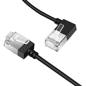 Ultra Slim Cat6 Ethernet Cable 10 ft-2Pack.Cat 6a LAN Cords - Compatible with Computers and Networks- Black in Kuwait