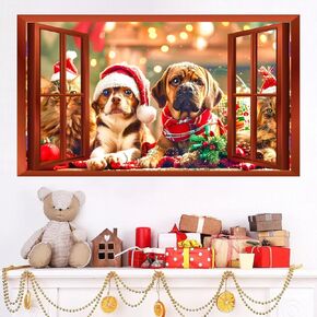Landscape Wall Sticker Decor 3D Forest Lake Fake Window Wall Sticker Mountain Scenery Wall Sticker Peel and Stick Wallpaper Removable Faux Window Wall Mural Decal for Bedroom Living Room