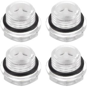 HARFINGTON 4pcs Air Compressor Oil Sight Glass M36 x 1.5mm Male Liquid Level Gauge Plastic Hex Head Oil Indicator Window with O-Ring for Air Compressor Fittings Gearbox Tanks, Transparent