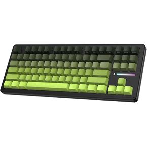 FELICON x Attack Shark M87PRO Mechanical Gaming Keyboard,Wireless Tri-Mode(Bluetooth/2.4G/Wired),Hot-Swappable Custom Switch,TKL 5000mAh RGB Backlit,Gasket Programmable,for Game/Office -Metcha Green