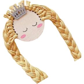 Braided Doll Storage Girls Hair Bows Holder Macrame Hair Tie Organizer Hair Bow Holder Bow Organizer for Girls Hair Hammock Hair Clip Holder Hangers Rack Tassel Baby Wood Cartoon