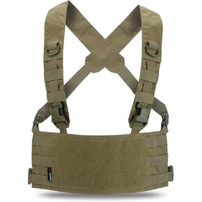 BOMTURN Tactical Chest Rig Harness Chest Panel,Molle Tactical Chest Rig Accessory,Adjustable Molle Modular Micro Chest Rigs